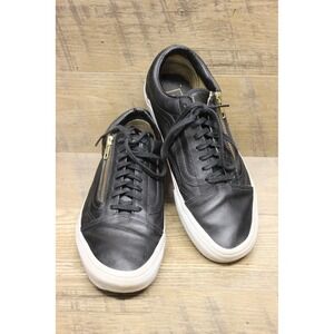 Vans Old Skool Zip Black Gold Leather Unisex Shoes Men's 8 Women's 9.5‎